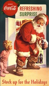 “Coca-Cola” advertisement with Santa Claus, 40s