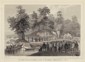 Commodore Perry paying his farewell visit to the Imperial Commissioners at Simoda, Japan by American School