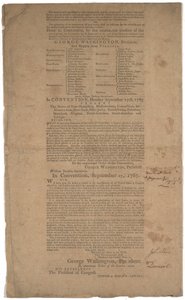Constitution, first printing, printed by Dunlap & Claypoole, 17-19 September 1787 by American School