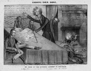 Cooking over done, or, View of the kitchen cabinet in distress