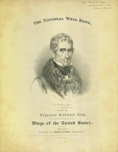 Cover of Sheet The National Whig Song, by William Hayden, Published by Parker & Diston, Boston by American School