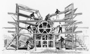 Cylinder printing press invented by Richard March Hoe, New York, 1846