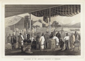 Delivering of the American presents at Yokohama, Japan by American School