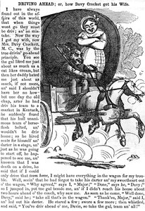 Driving Ahead, or How Davy Crockett got his Wife, from Crocketts almanac for 1856, published, New York, 1855