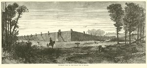 Exterior View of the Prison Pen at Millen, November 1864
