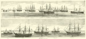Federal Fleet at Hampton Roads, December 1864 by American School