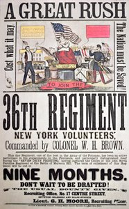 Federal recruiting poster for the 36th Regiment, New York volunteers