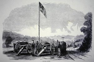 Federal Sand-Bag Battery to Protect the Railroad During the American Civil War by American School