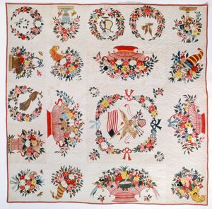 Flag and Flower quilt, c.1860