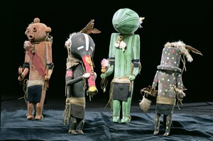 Four Katchina dolls by American School