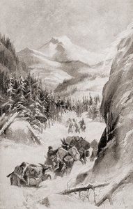 Fremont in The Rocky Mountains, North America during his fourth expedition of 1848, from 