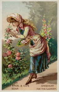 Girl Smelling the Roses