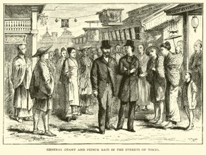 General Grant and Prince Dati in the streets of Tokyo