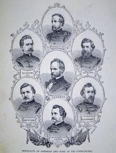 General William Tecumseh Sherman (1820-91) and some of his Union Army Commanders by American School