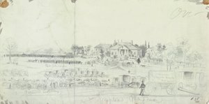 General View at the Close of the Battle, from the Civil War Sketchbooks by American School
