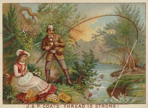 Gentleman Fishing on Riverbank