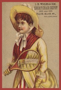 Girl Holding Racquet by American School