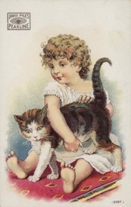 Girl Playing with Cat on Carpet