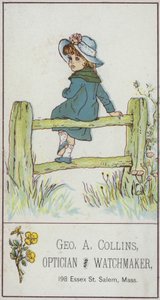 Girl Sitting on Fence by American School