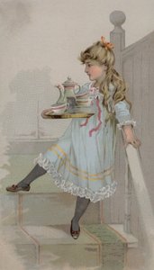 Girl Carrying a Pot of Coffee on a Tray by American School