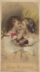 Good Morning, Children Kissing (chromolitho)