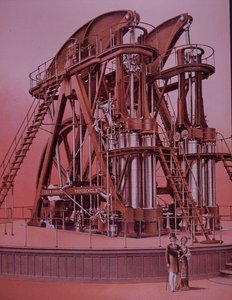 Great Corliss Steam Engine at Philadelphia Exhibition by American School