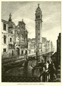 Greek Church and Canal, Venice by American School