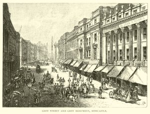 Grey Street and Grey Monument, Newcastle by American School