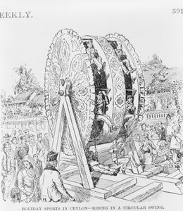 Holiday Sports in Ceylon, Riding in a Circular Wheel, c.1893