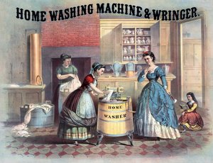 Home Washing Machine and Wringer, c.1869 by American School