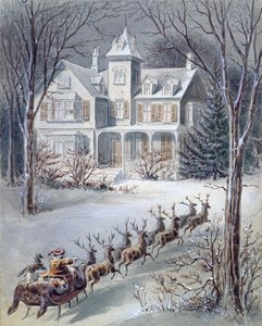 Illustration from Twas the Night Before Christmas written by Professor Clement Clarke Moore by American School