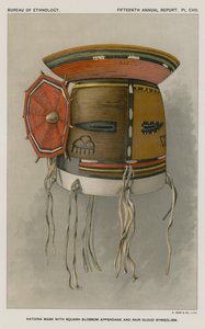 Katcina Mask with Squash Blossom Appendage and Rain Cloud Symbolism