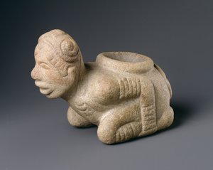 Kneeling Prisoner Effigy Pipe, from Mississippi