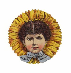 Lady Wearing Sunflower Hat, Head Only