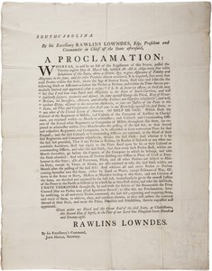 Loyalty Oath to protect Independence of South Carolina, 2nd April 1778 by American School