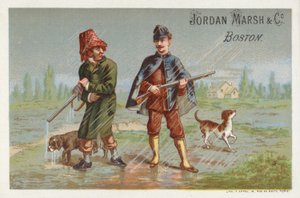 Men Hunting in the Rain by American School