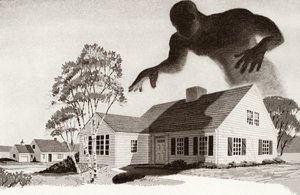 Mortgage Monster Looms Over a Family Home by American School
