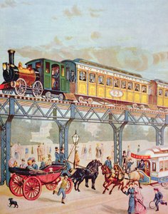 New York Elevated Railway, c.1880 by American School