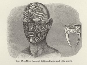 New Zealand Tattooed Head and Chin Mark