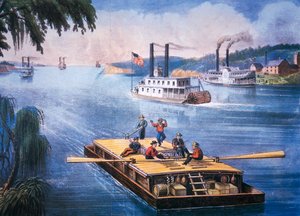 On the Mississippi, c.1866 by American School