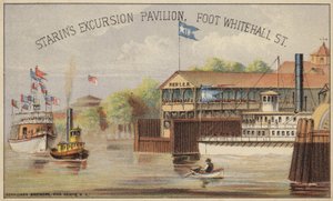 Paddle Steamer by the Pier by American School