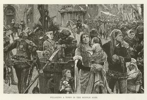 Pillaging a Town in the Middle Ages by American School
