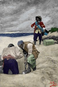 Pirate Captain William Kidd buries his treasure on Gardiner