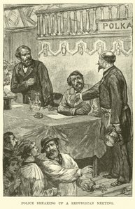 Police breaking up a Republican meeting by American School