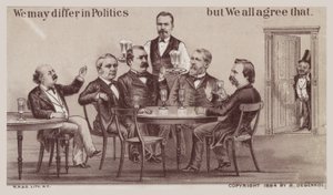 Politicians Enjoying Drinks Around the Table by American School