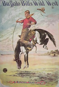 Poster of a bucking bronco, for Buffalo Bill
