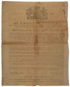 Proclamation in the name of Francis Bernard, Governor of Massachusetts Bay: announcing a day of fasting during French & Indian War, 8th April, 1761 by American School