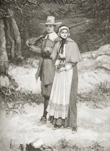 Puritans going to church, from 