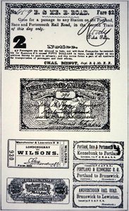 Railroad train tickets by American School