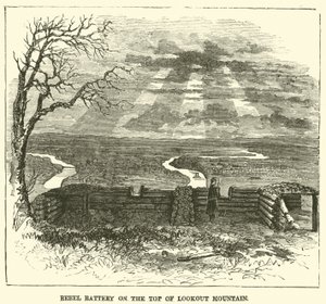 Rebel Battery on the top of Lookout Mountain, November 1863 by American School